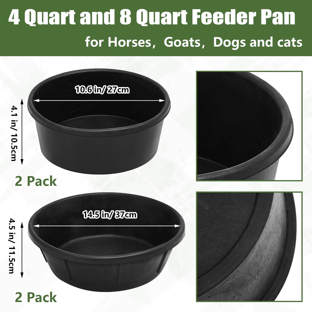 Sadnyy alimentador de goma para 8 cuartos, ideal para múltiples animales.