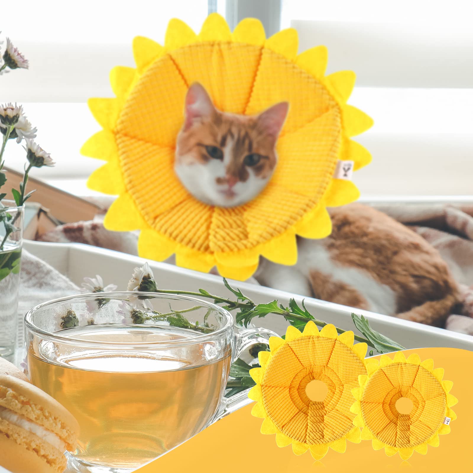 Sadnyy collar girasol, fácil de lavar y secar al aire