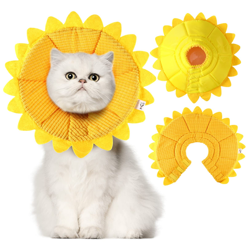 Sadnyy collar recuperación girasol para gatos, protección durante baños y arreglos