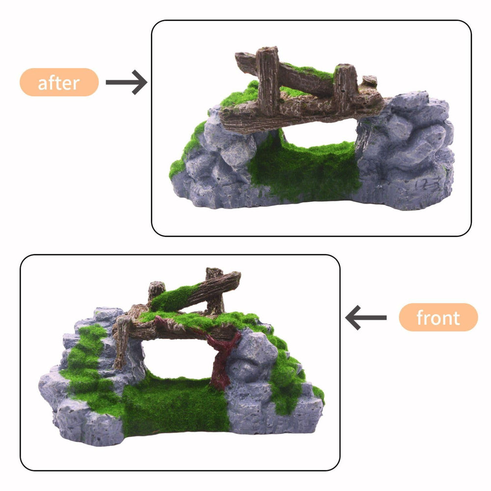 Saim decoración de piedra en ruinas, mejora la estética del tanque