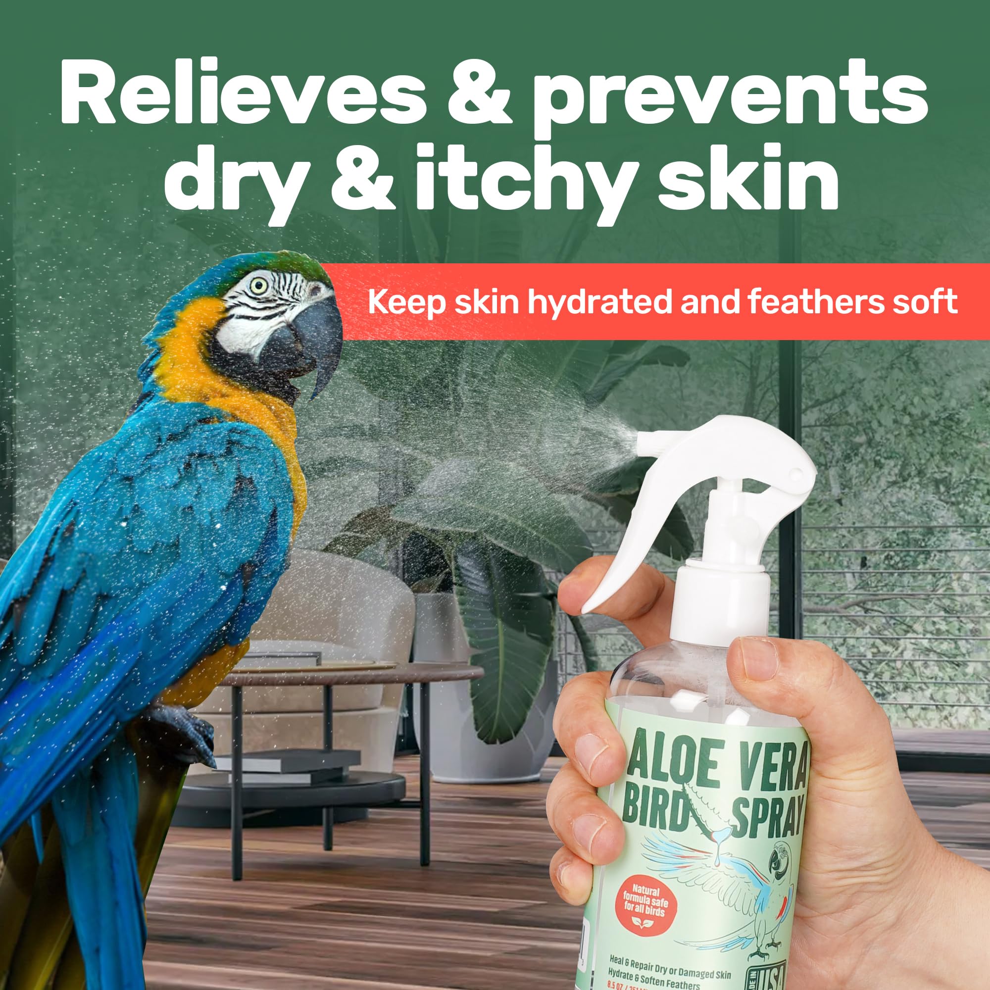Samorillo spray de aves, aplicación sobre la piel para confort y suavidad de plumas