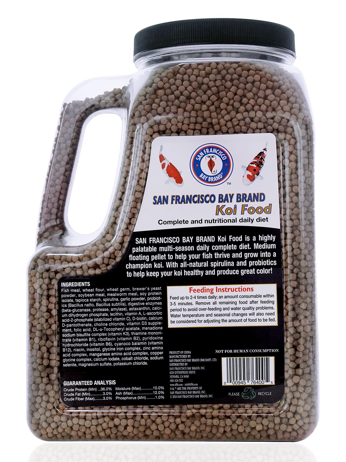 San Francisco Bay Brand Koi con color natural mejorado por espirulina.