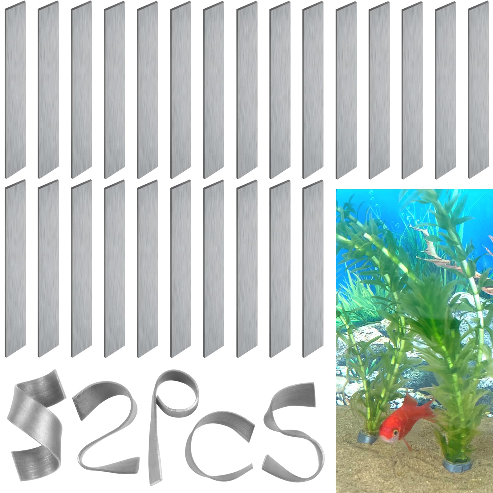 SANJHFF pesos plantas acuario: paquete completo para fijar plantas vivas y evitar flotación.