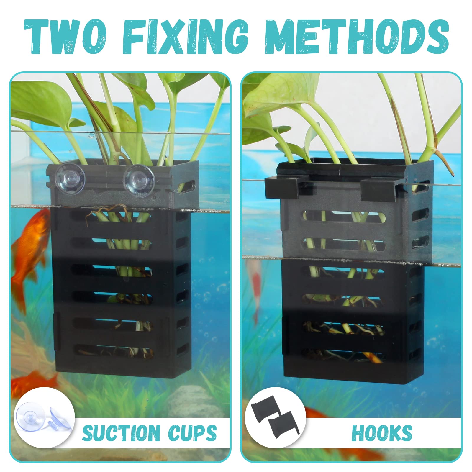 SANJHFF porta-plantas acuario hecho de ABS resistente y seguro para peces.
