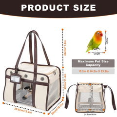 Sanmoncare transportín para aves con malla ventilada, flujo de aire constante.