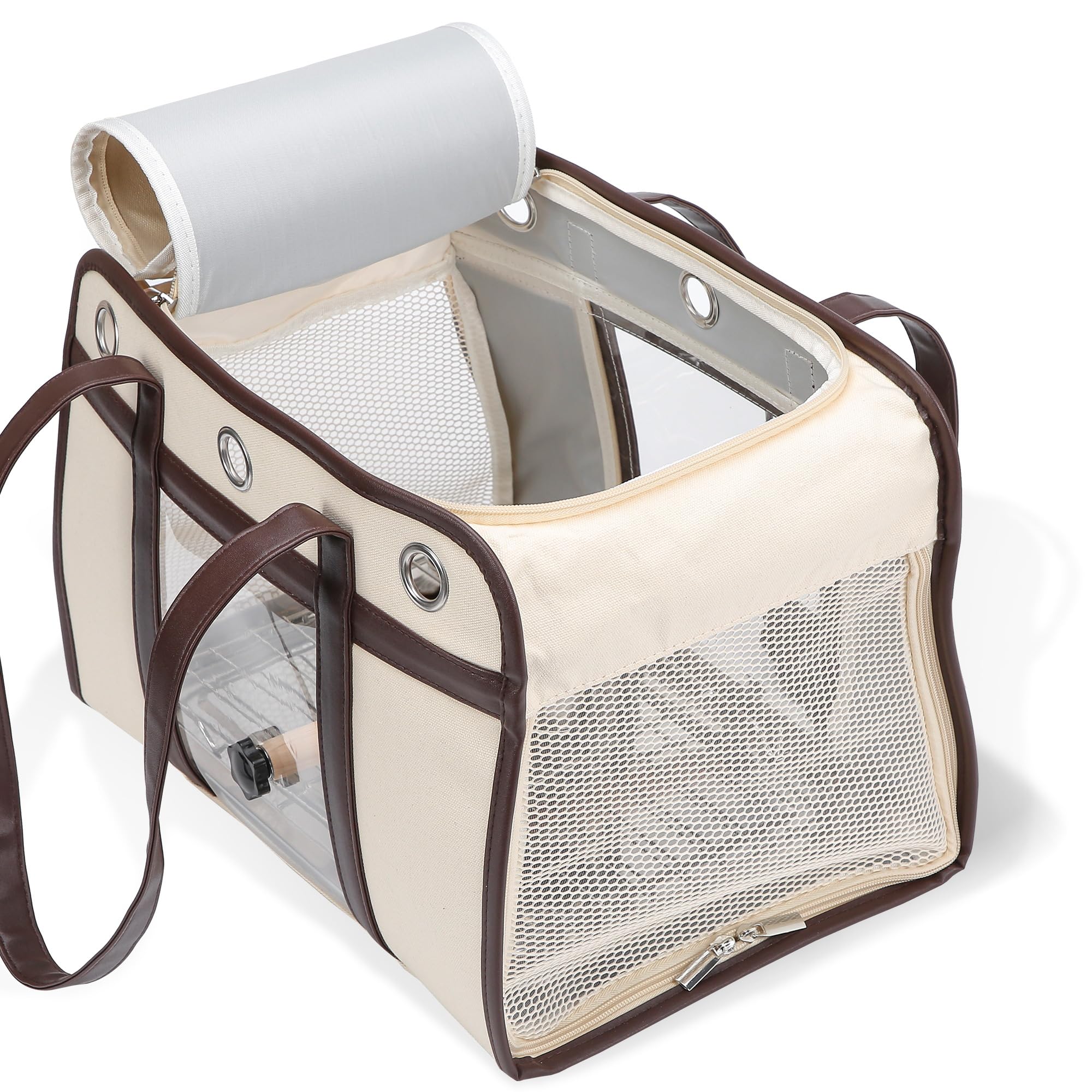 Sanmoncare transportín para aves con puerta lateral, limpieza rápida.