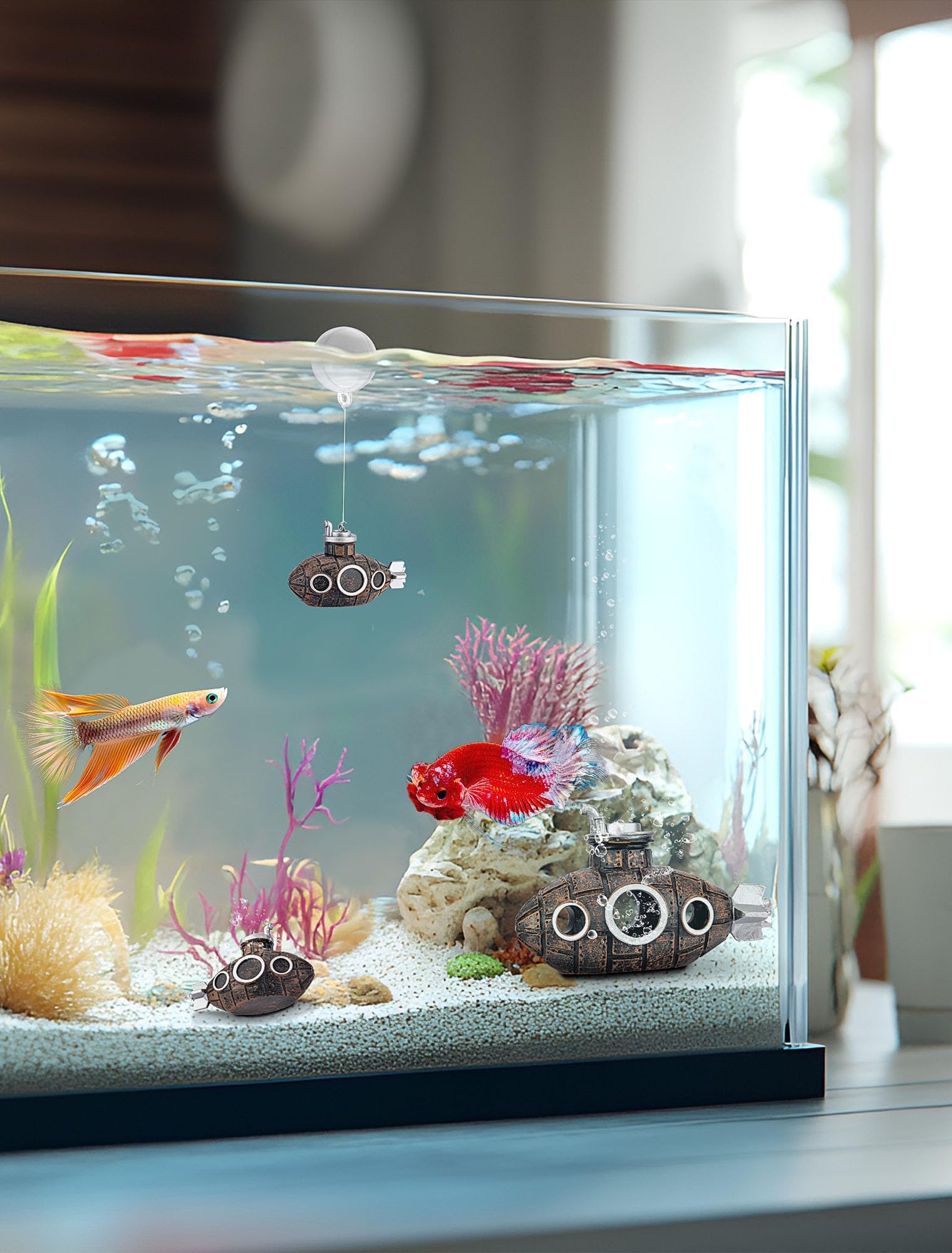 SARDVISA juguete acuario para bettas, tortugas y cangrejos, promueve exploración.