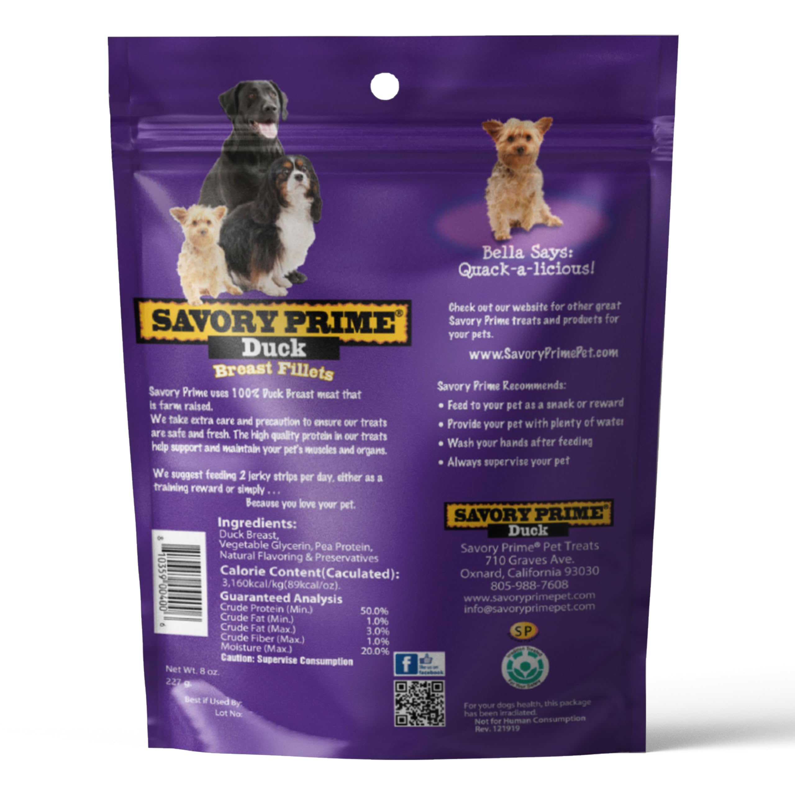 Savory Prime jerky de pato: certificación USDA que garantiza estándares de calidad