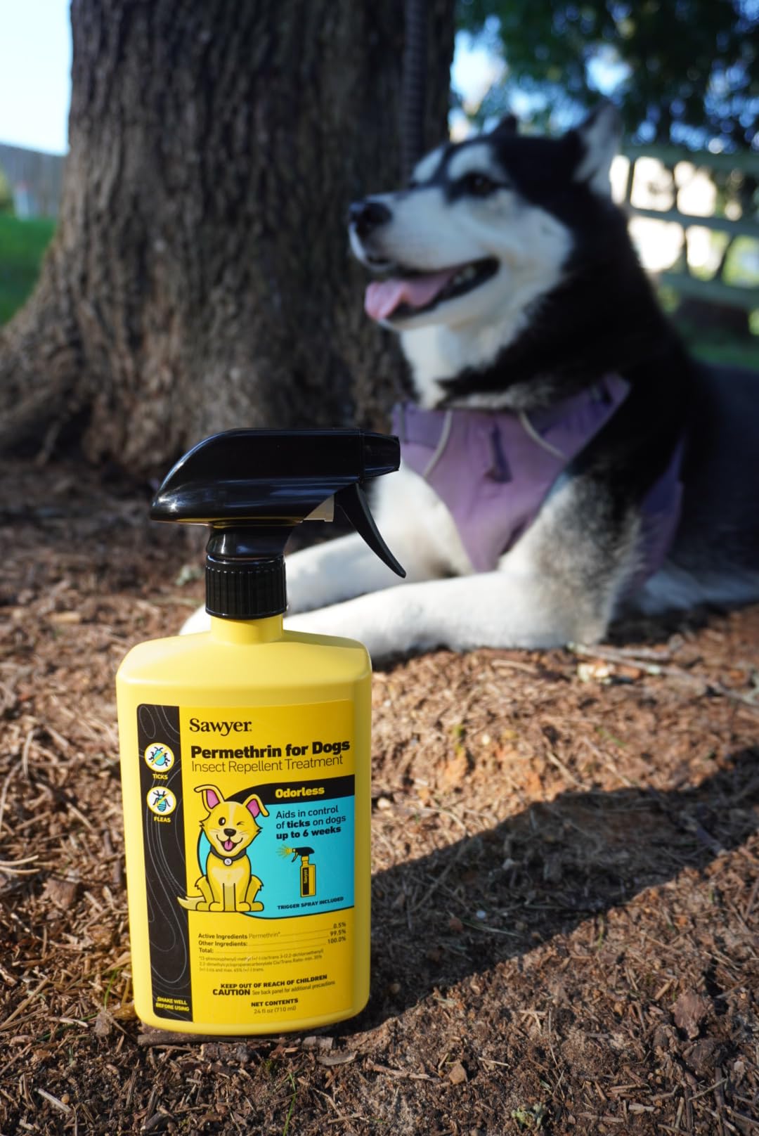 Sawyer permetrina para perros, aplicación en tejidos para protección textil.