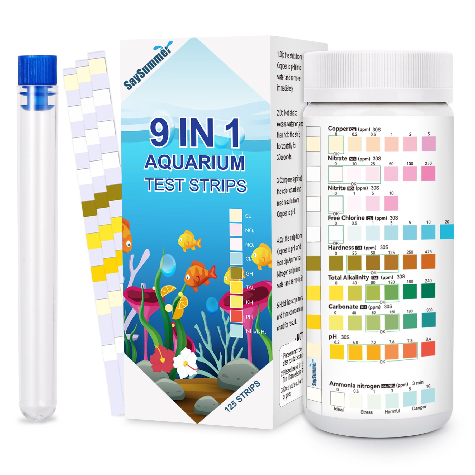 SaySummer tiras de prueba para acuario muestran resultados claros
