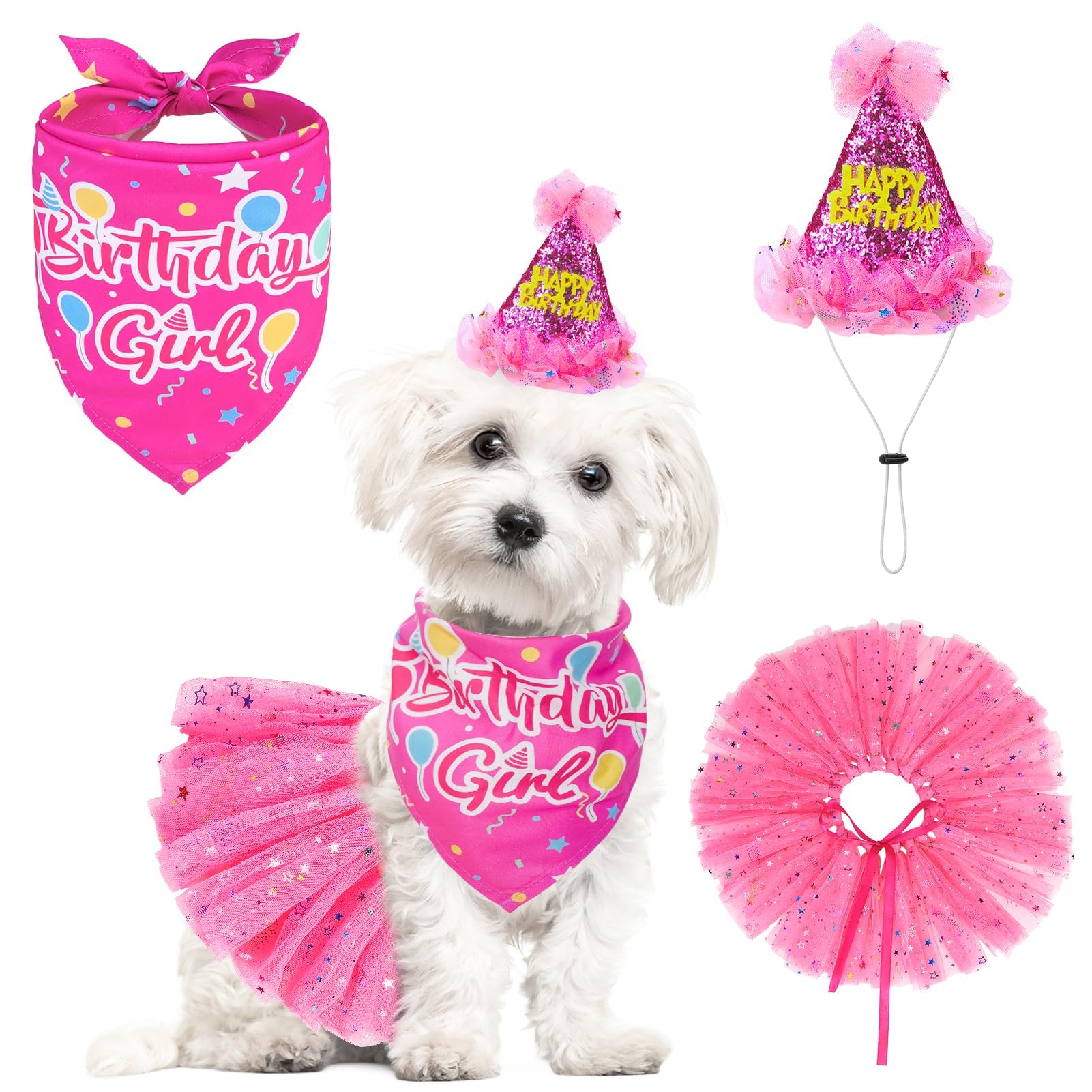 SCENEREAL bandana de cumpleaños para perros, enfoque bandana, ideal para fotos festivas.