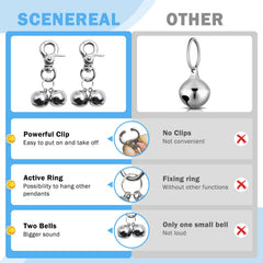 SCENEREAL campanas inoxidables para mascotas, duraderas y fáciles de colocar.