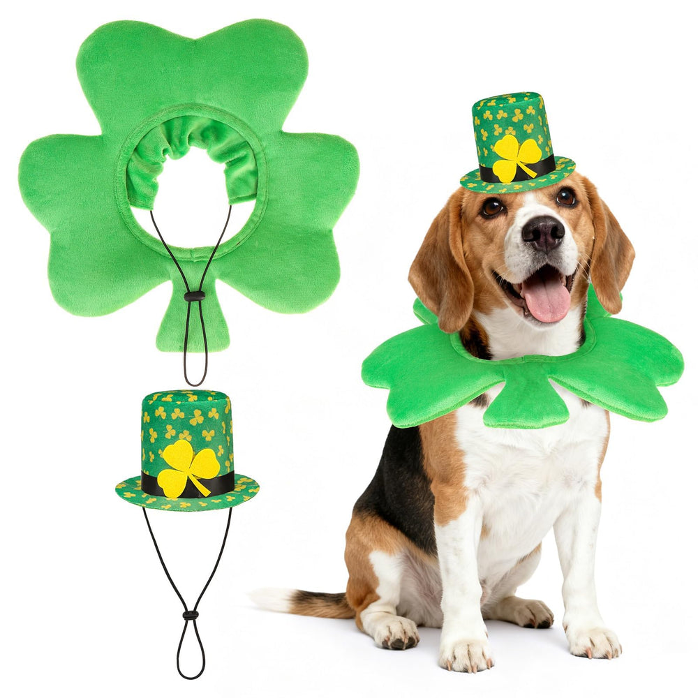 SCENEREAL sombrero trébol para perro, ideal para fotos festivas.