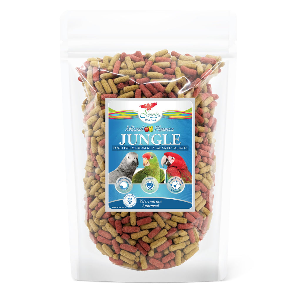 Scenic Mix Jungle: mezcla de manzana para loros grandes, sabor natural.