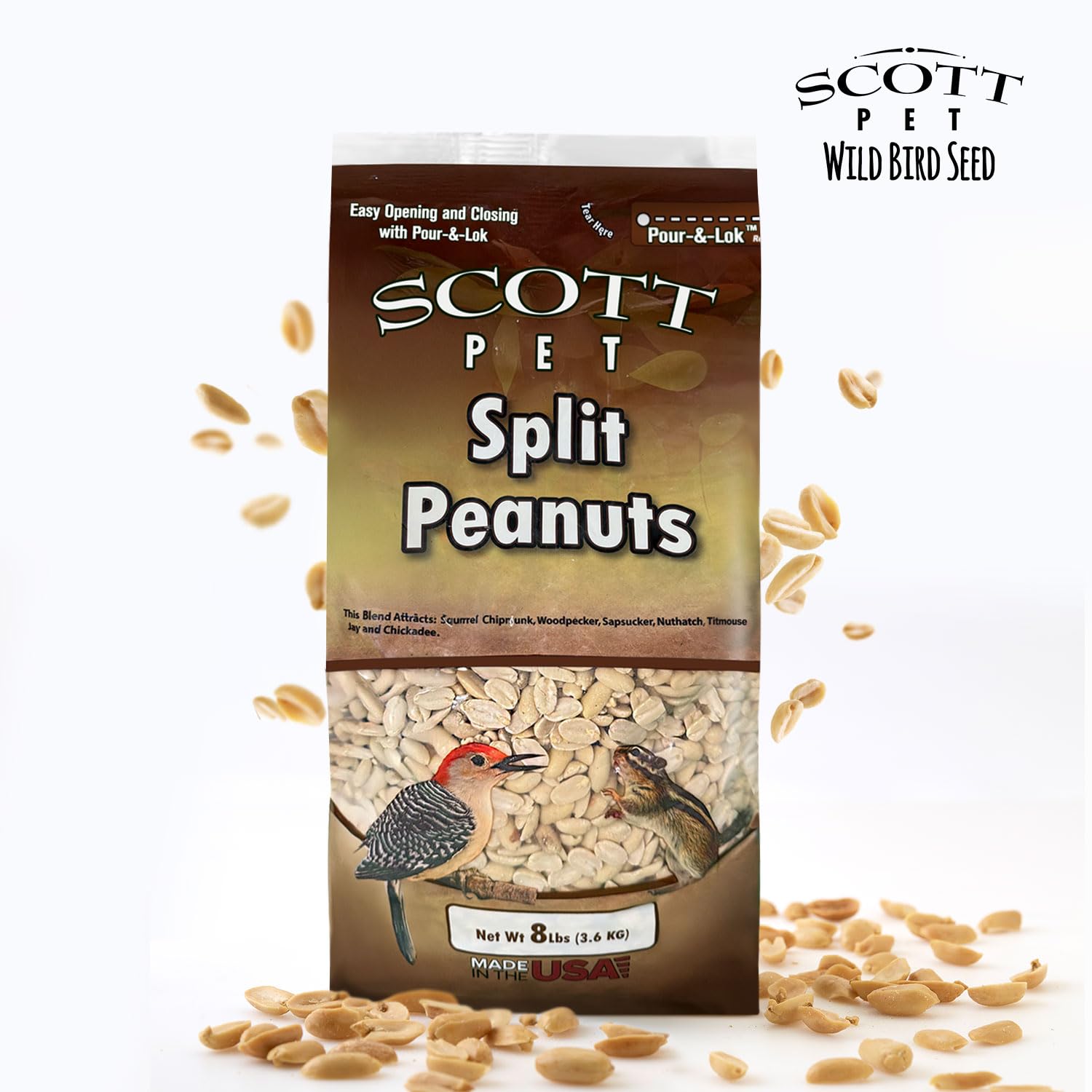 Scott Pet empaque transparente para cacahuates y frescura mantenida.