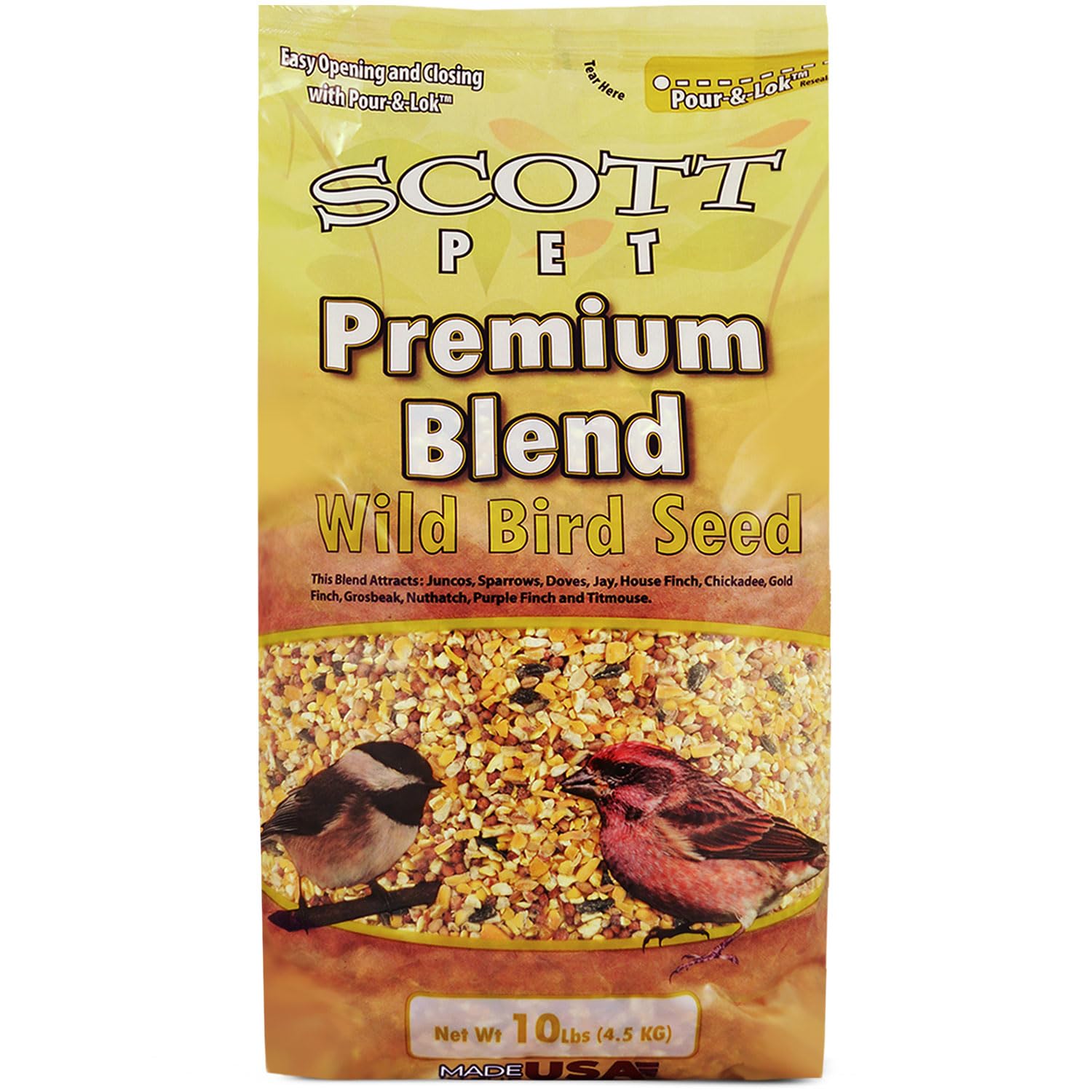 Scott Pet Semillas premium 10 libras para aves en exterior