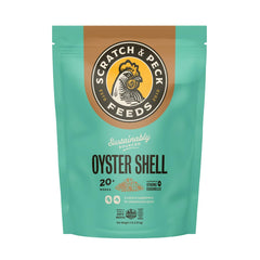 Scratch and Peck suplemento de cáscara de ostra, bolsa de 4 lb para calcio natural de huevos.