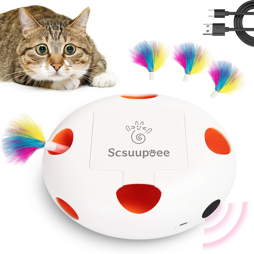 Scsuupoee Juguete Gato Interactivo 7 Huecos, estimula instinto cazador en interiores.