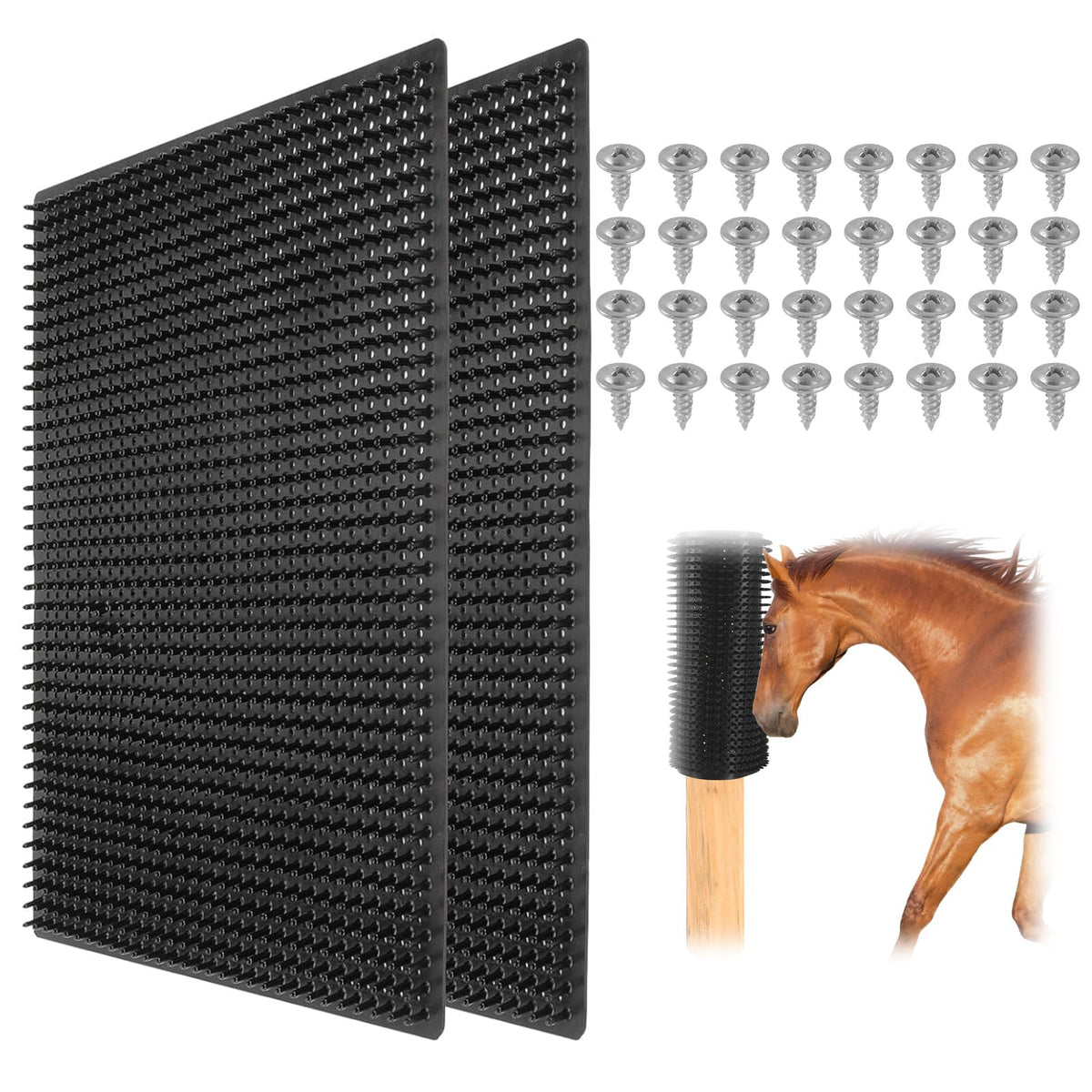 SCYiQifa poste rascador para caballos, instalación rápida en corral.