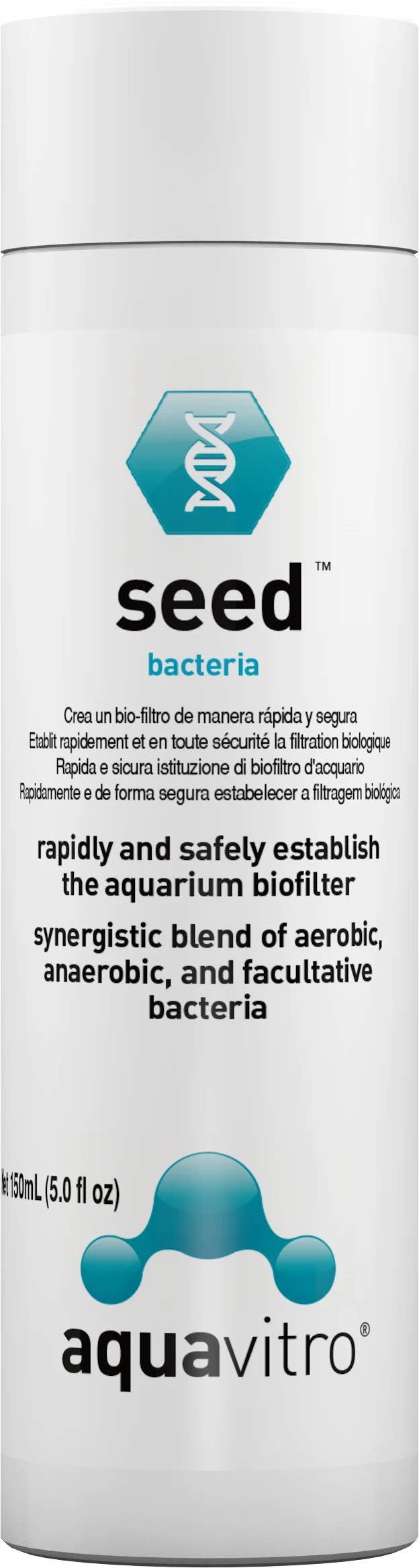 Seachem Aquavitro Seed facilita la descomposición de desechos y amoníaco en acuarios.
