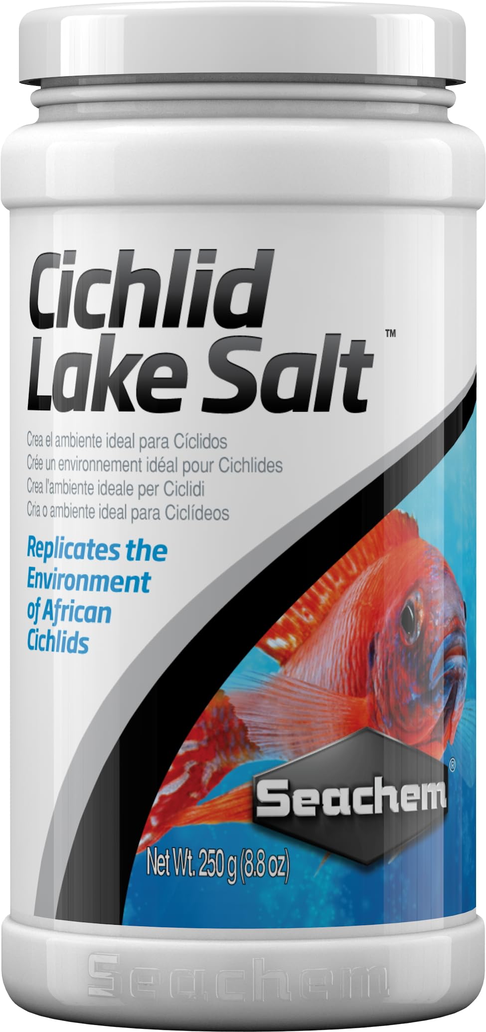 Seachem Cichlid Lake Salt en envase de 250 g para remineralizar acuarios