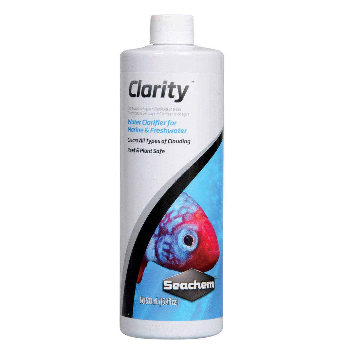 Seachem Clarity: envase para claridad del agua en acuarios marinos y de agua dulce.