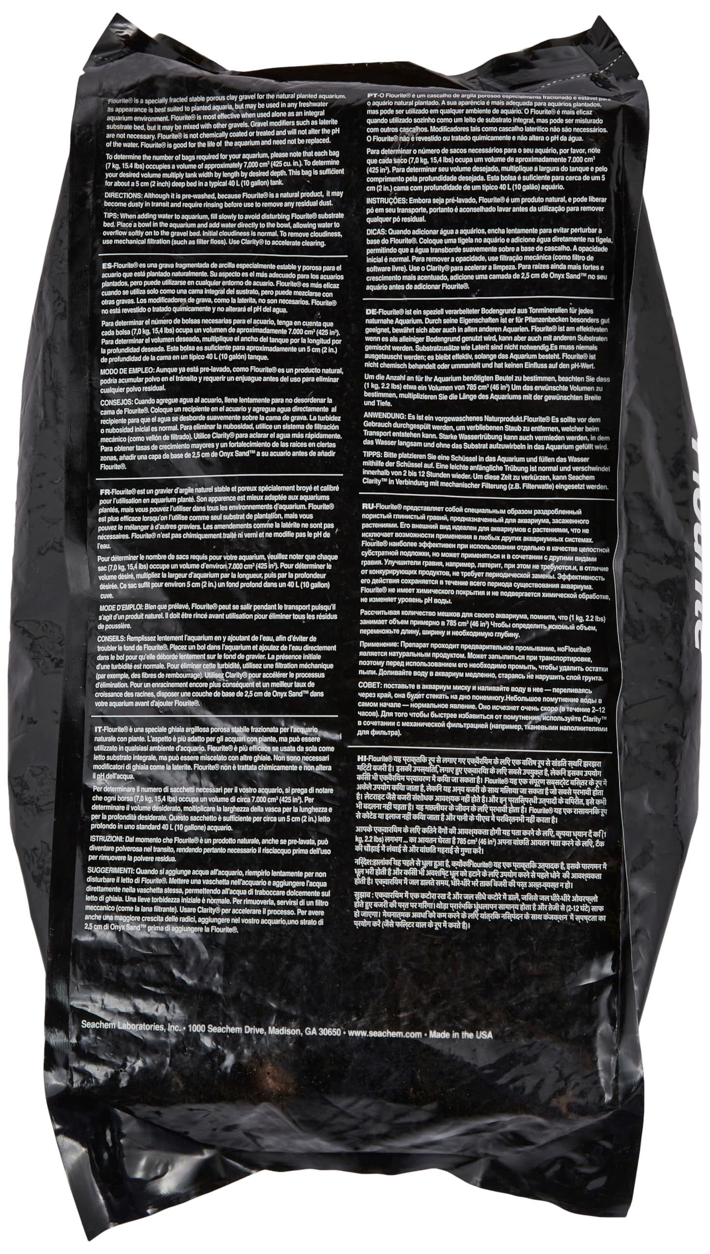 Seachem Flourite cama de sustrato integral para plantas acuáticas.