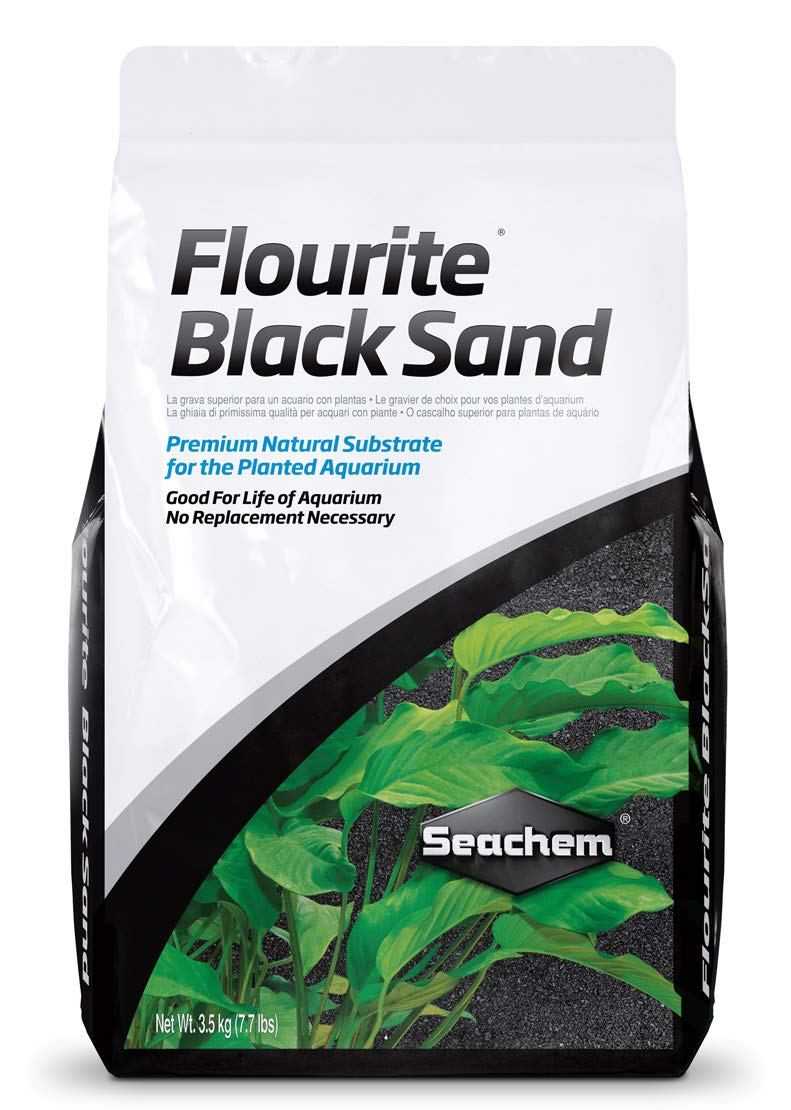 Seachem Fluorite Black Sand, substrato plantado, favorece raíces sanas y un sustrato estable.