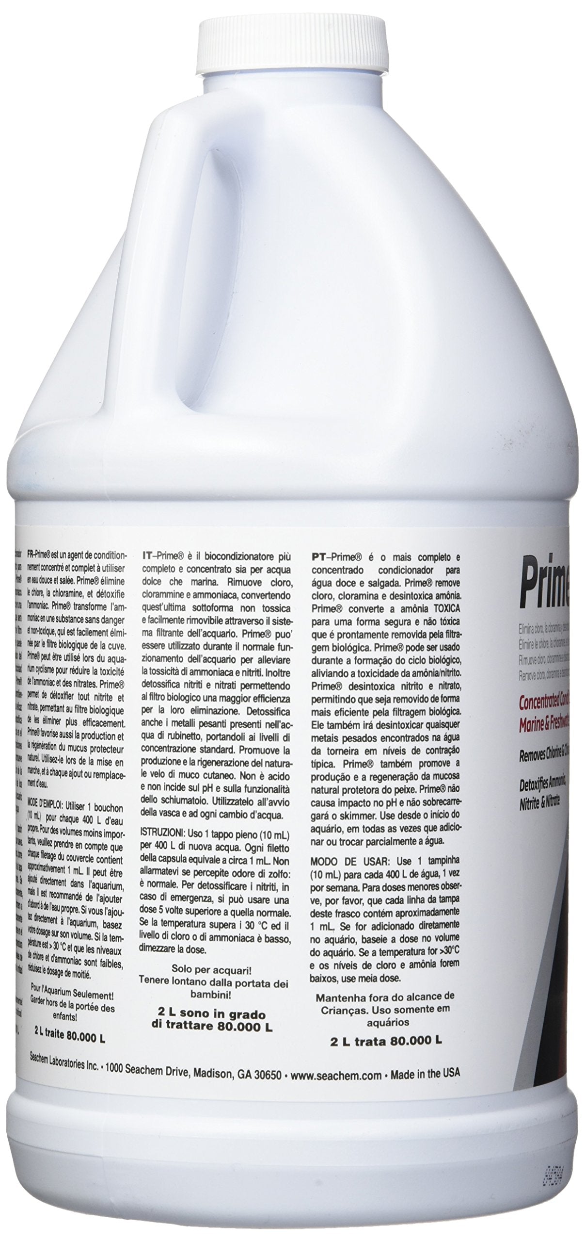 Seachem Prime, detoxificación de amonio y metales para acuarios.