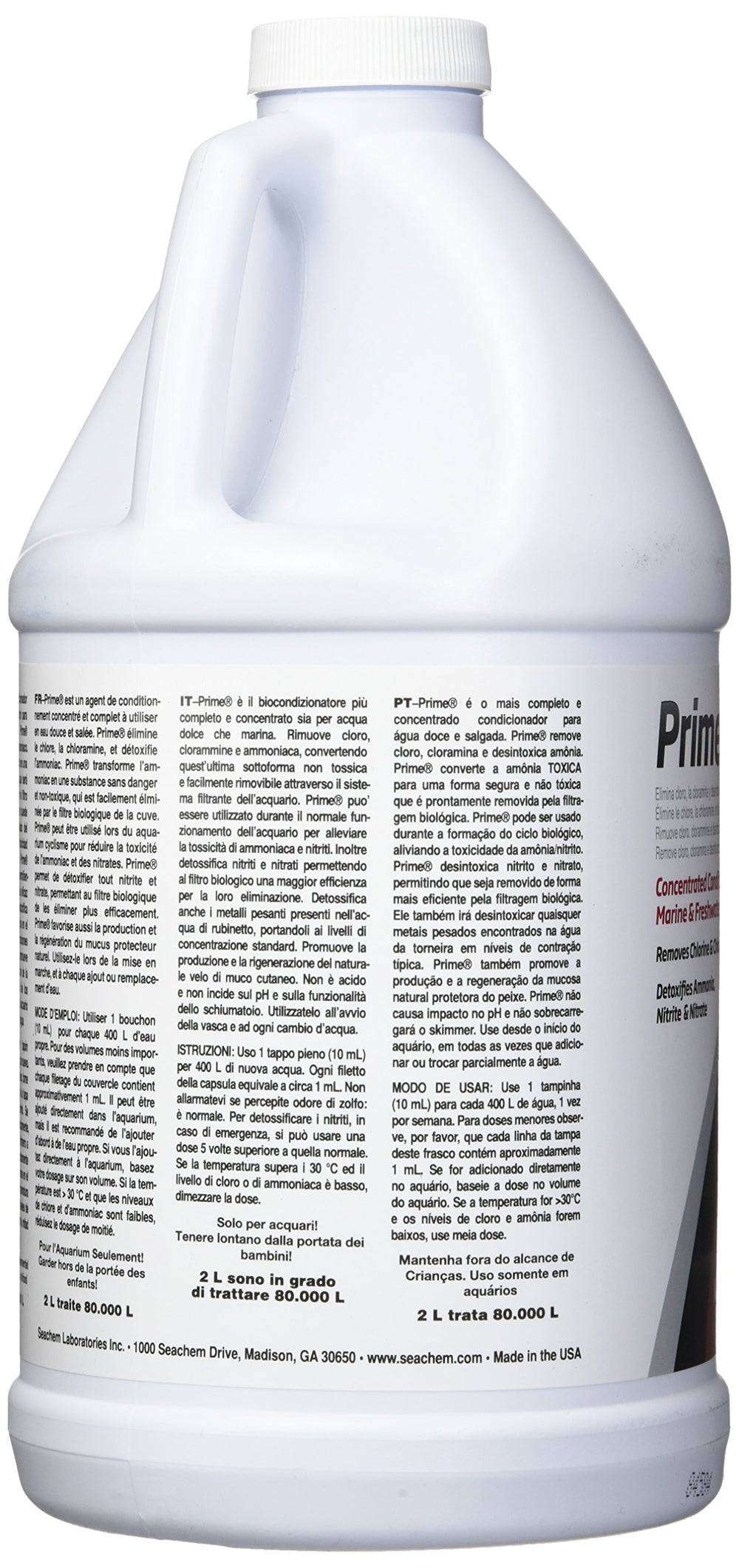 Seachem Prime, detoxificación de amonio y metales para acuarios.