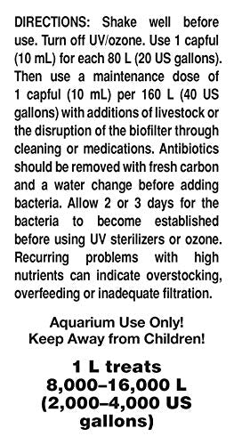 Seachem Pristine mezcla bacteriana para descomponer desechos y mantener el acuario limpio.