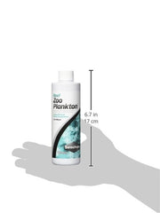 Seachem Reef Zooplankton 250 ml, dosificación precisa para alimentar corales y peces pequeños.