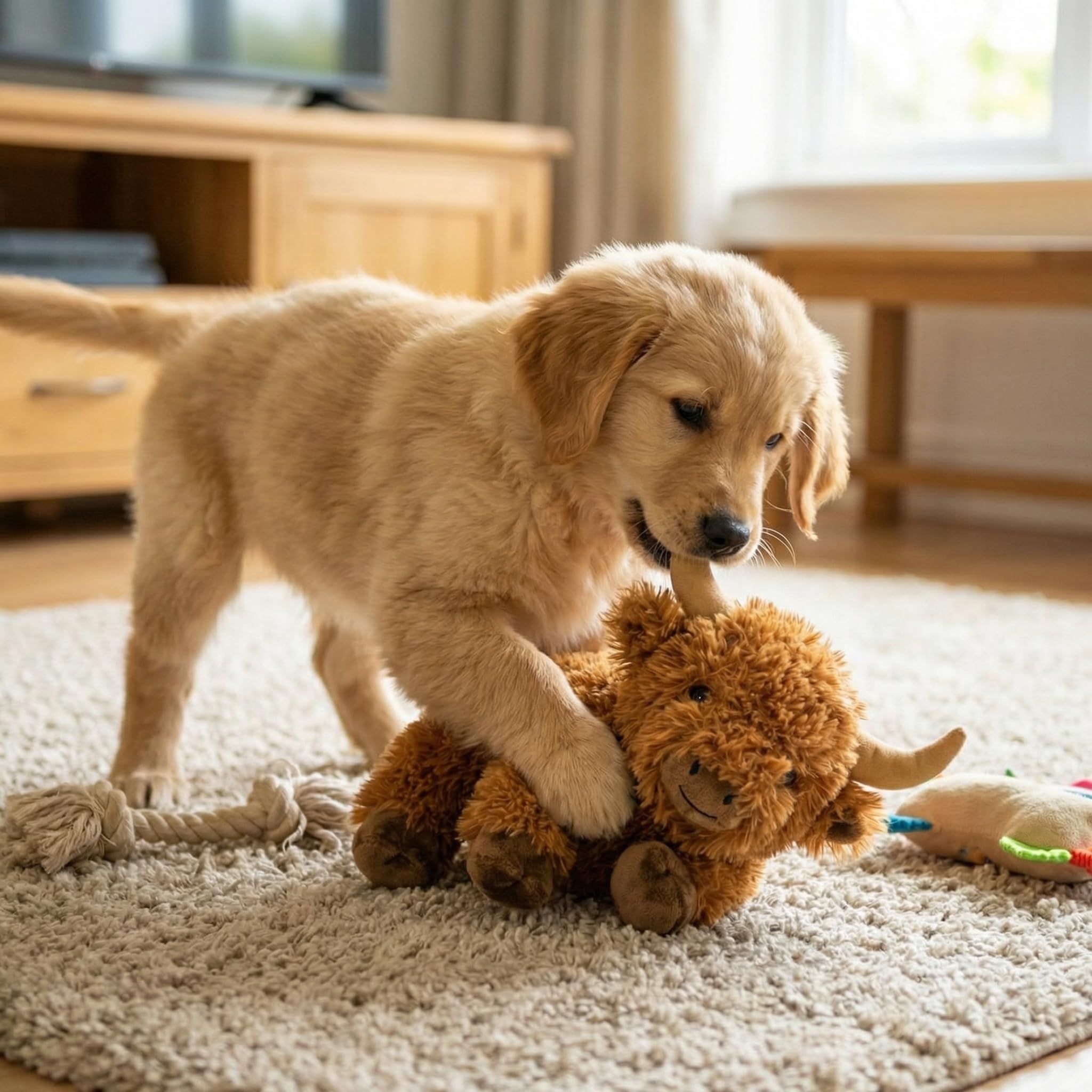 seenelling peluche perro suave para dientes sensibles y juegos de dentición