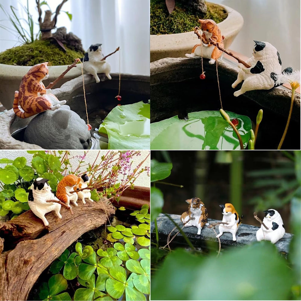 Regalo ideal Selxran para amantes de gatos, decoración para pecera o escritorio.