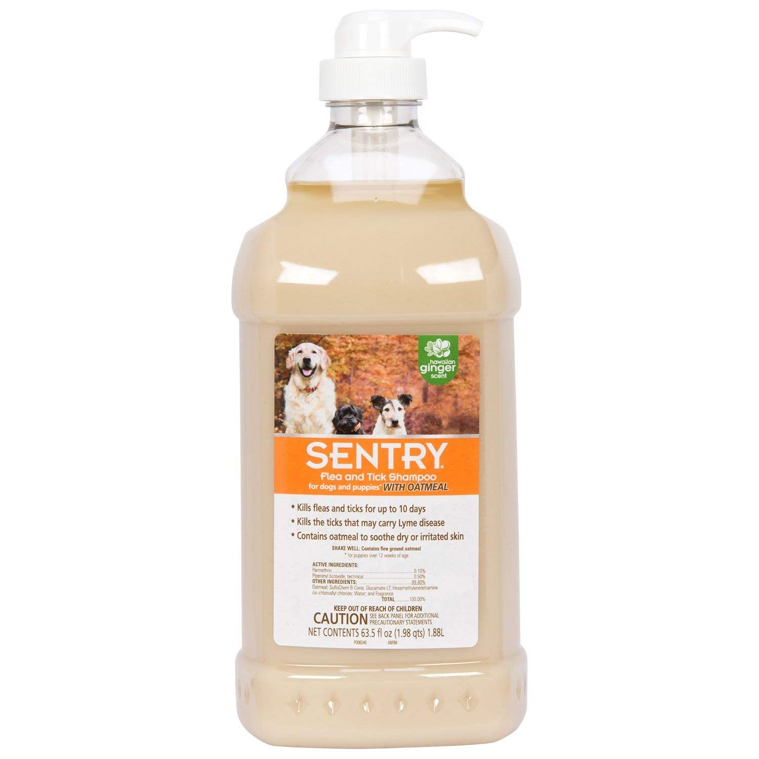 Champú Sentry de avena para perros: limpia y acondiciona el pelaje.
