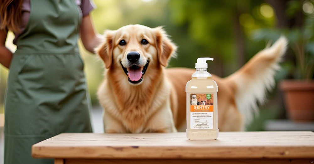 Sentry champú apto para perros y cachorros de 12 semanas en adelante.