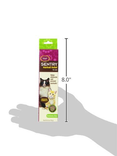 Sentry Hairball Relief sabor Malta para gatos, aceptación más fácil.