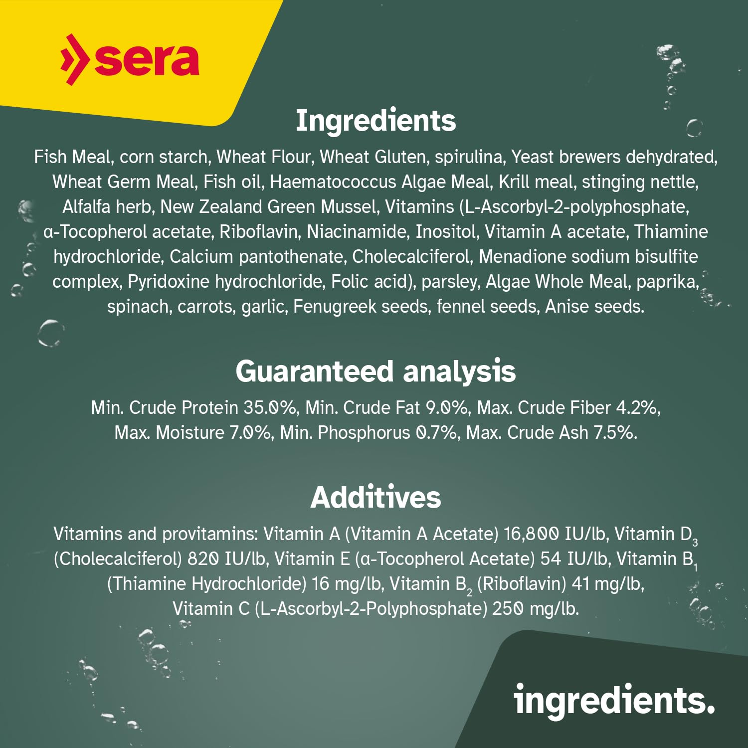 Sera Koi Professional Color: omega-ácidos para nutrición equilibrada.
