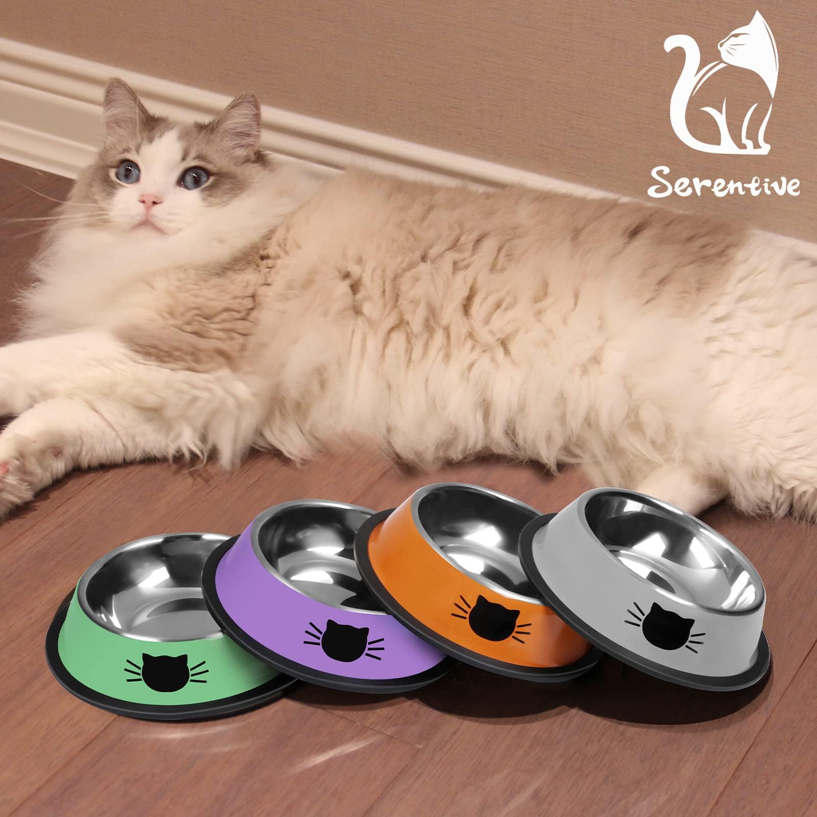 Serentive: set de 2 tazones para gatos, opción económica y práctica.