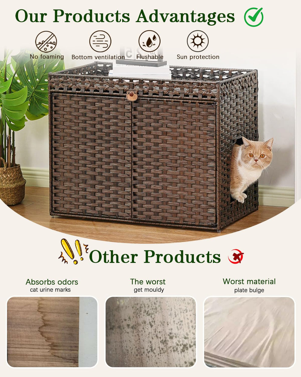 SETVSON caja-arena ventilada con mat: facilita limpieza y reduce desorden.