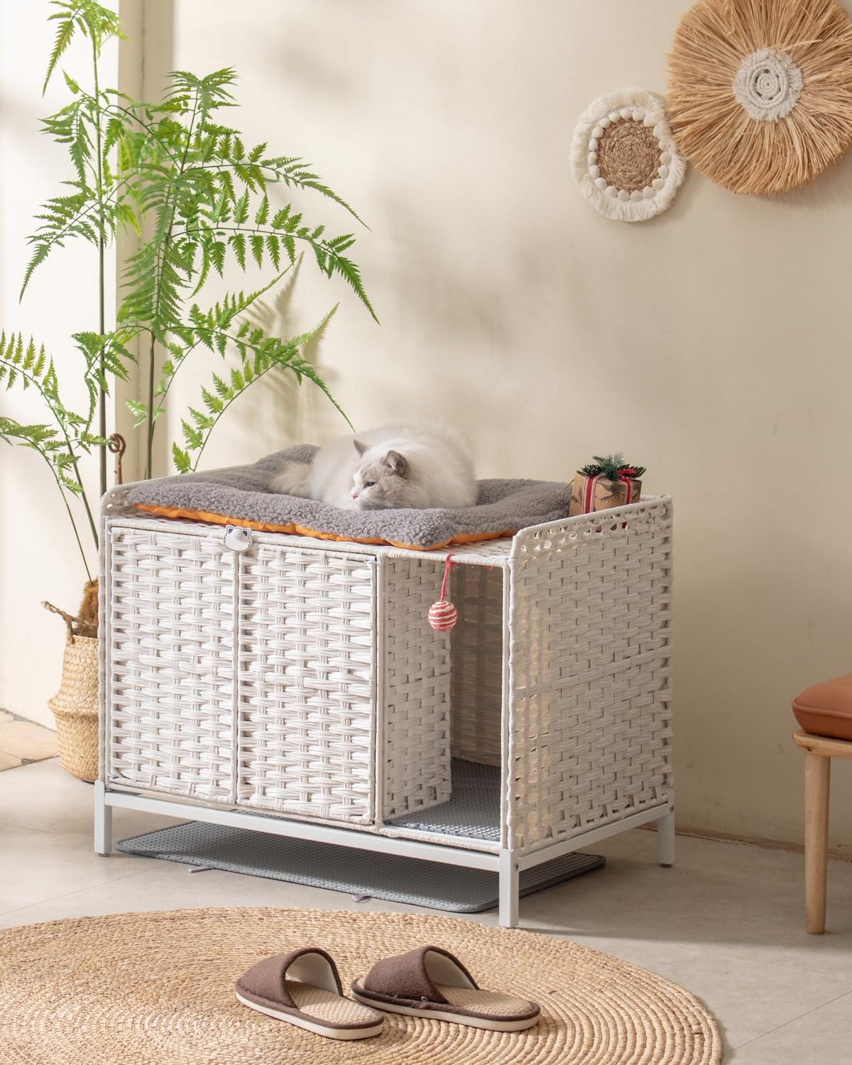 SETVSON diseño mueble oculto para gato dormitorio: refugio y juego discretos