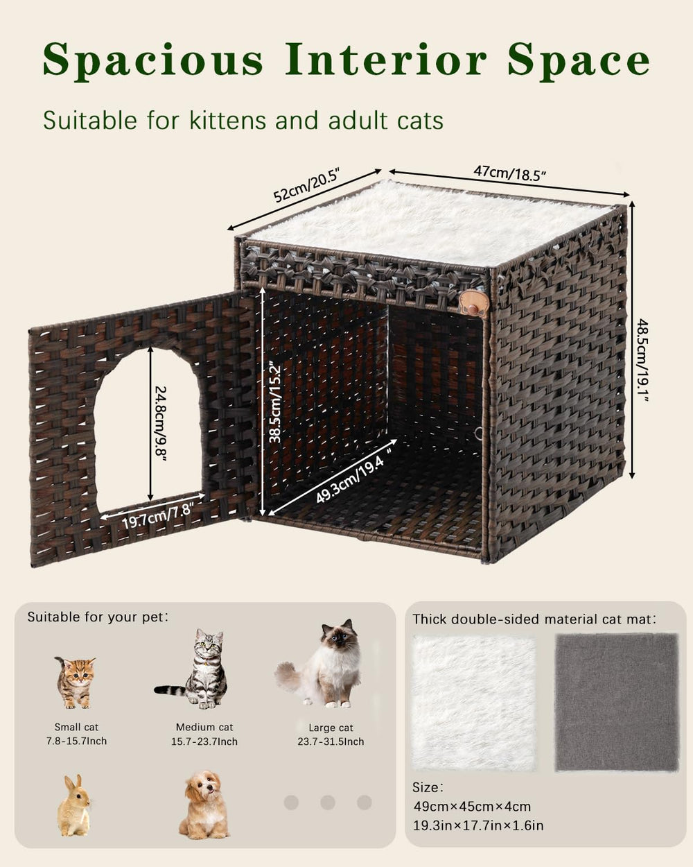 SETVSON diseño-plegable-cama-gato ahorro-espacio para casa