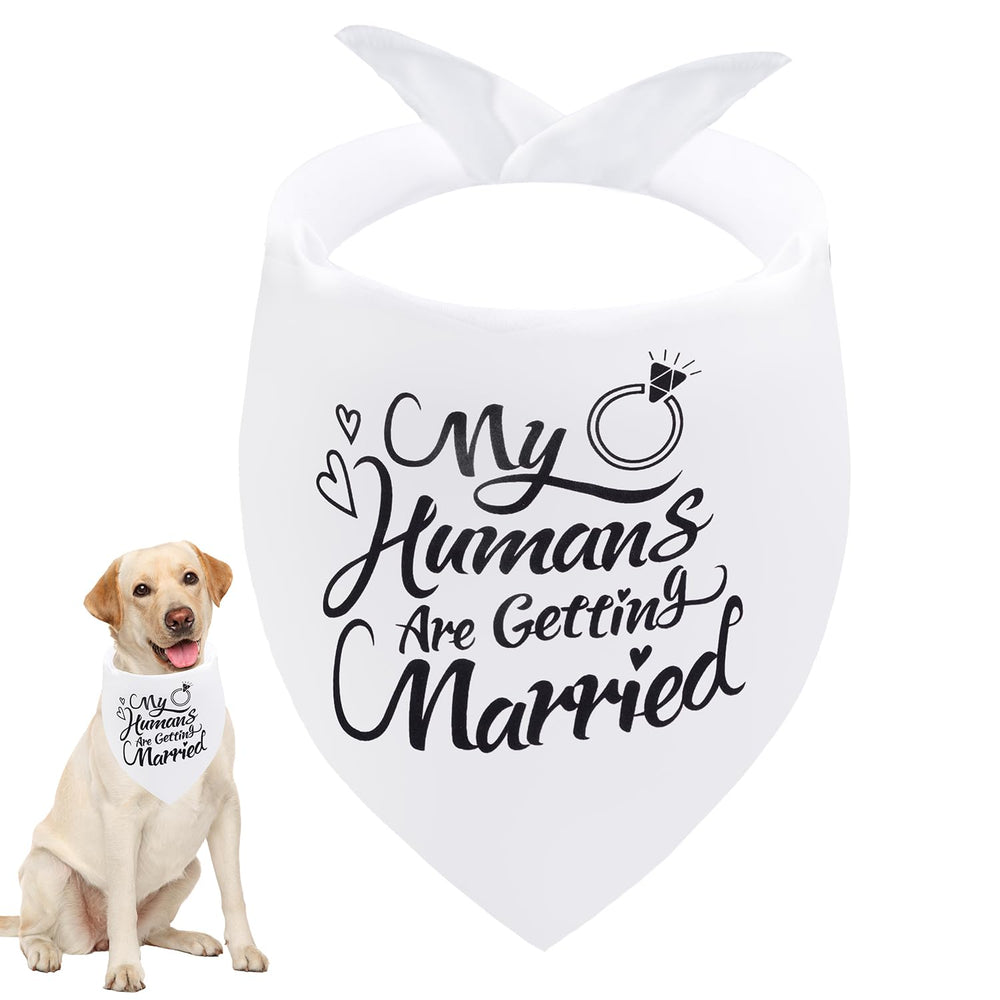 Bandana Seyezo para perro con anuncio de compromiso, ideal para bodas.