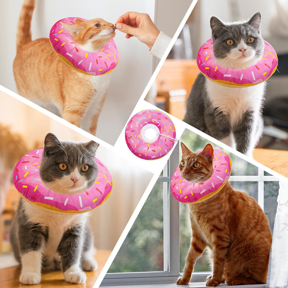 Seyezo collar donut adorable, accesorio bonito y útil para gatos
