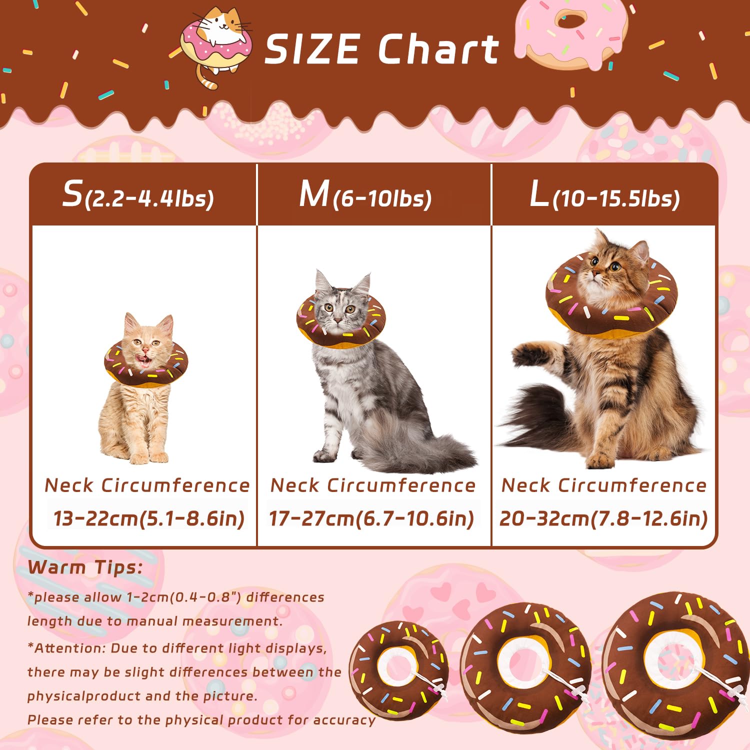 Seyezo collar en forma de rosquilla para gato, diseño suave y cómodo