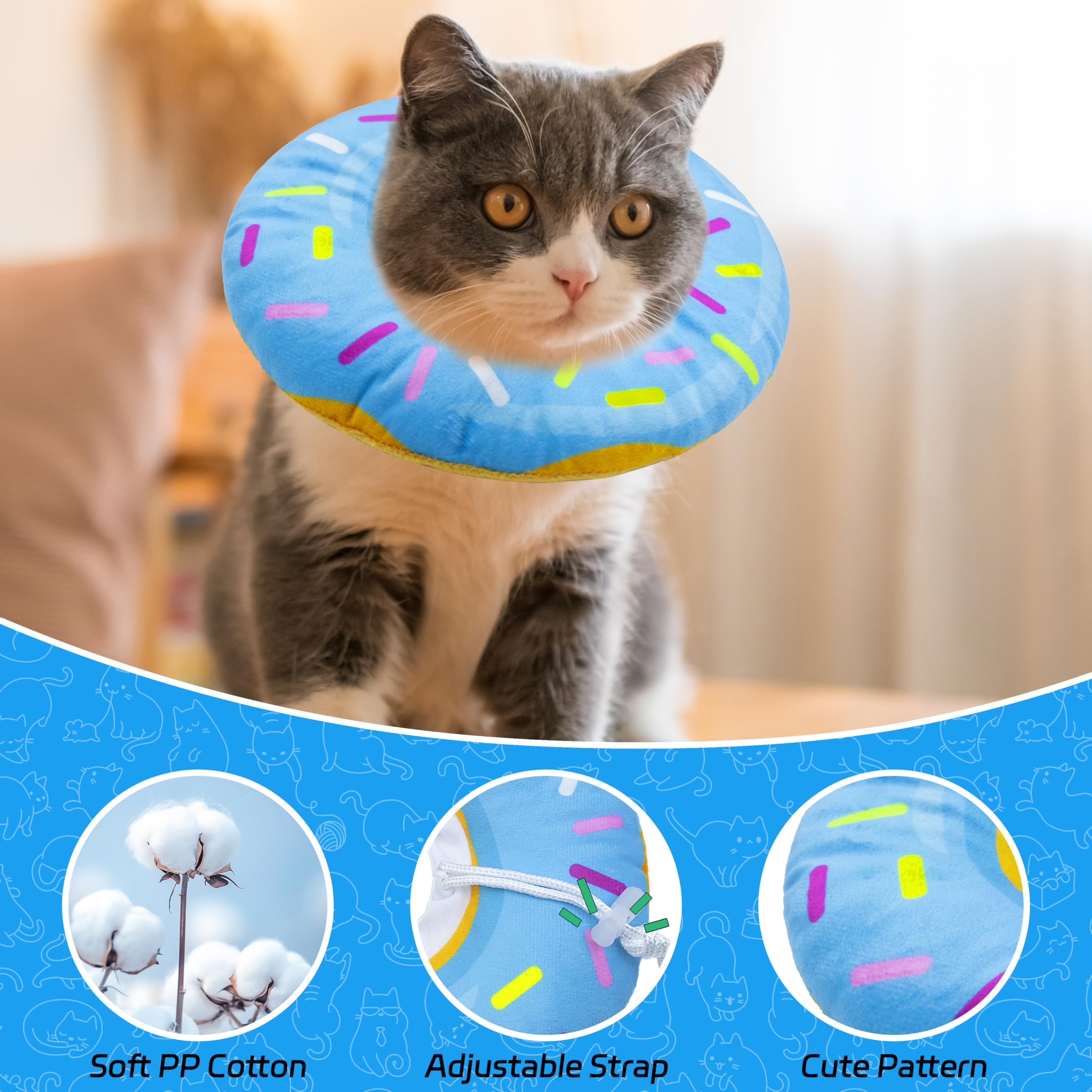 Seyezo donut azul cono, detalle de ajuste con cinta segura