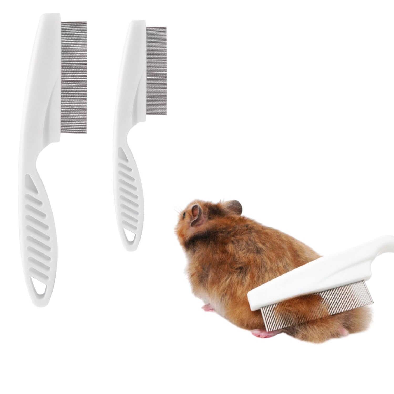 SEZDEKI peine para mascotas pequeñas con dientes de acero inoxidable, masaje suave.