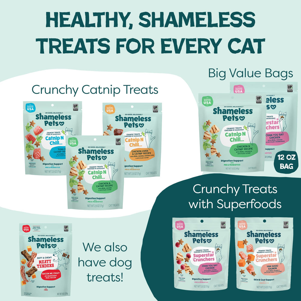 Shameless Pets hecho en Estados Unidos con ingredientes locales.