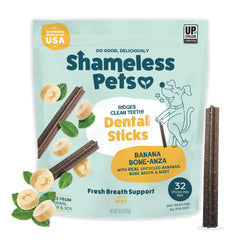 Shameless Pets: palitos dentales banana hueso caldo para limpieza dental diaria.