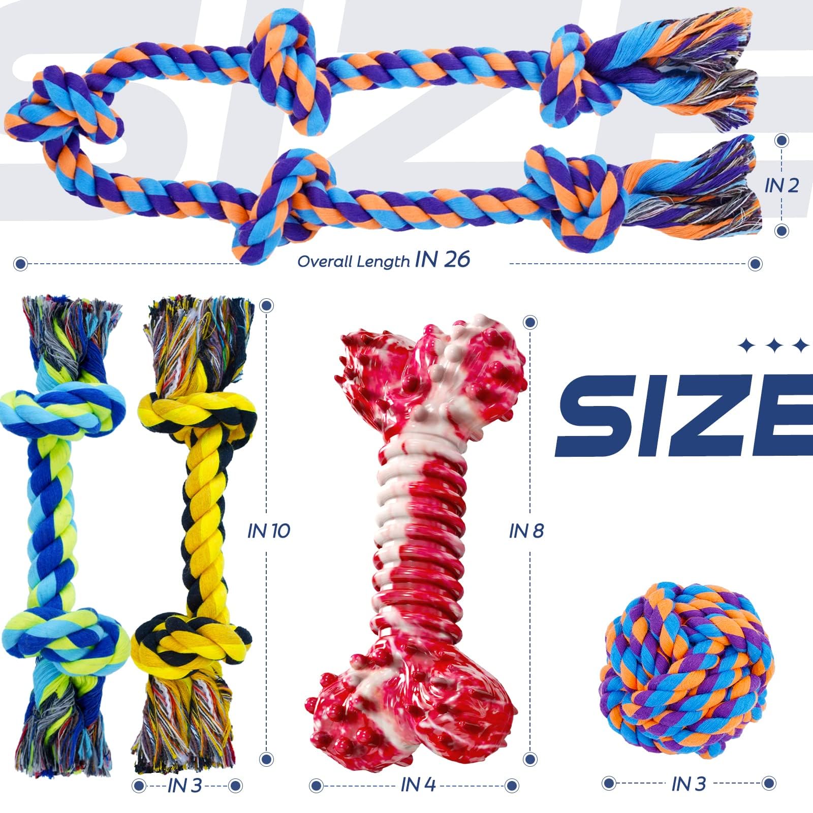 SHARLOVY conjunto de juguetes para perros grandes, ideal para entrenamiento